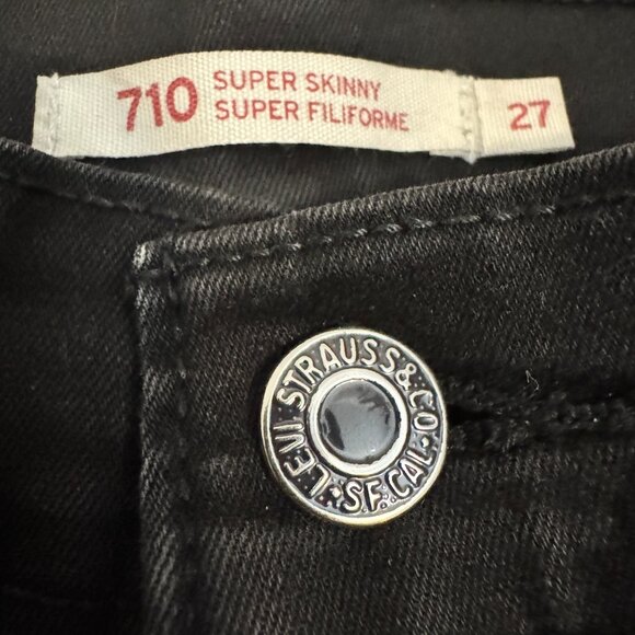 🖤 Levi’s Skinny Mid Rise Jeans, Stretchy, Size 27 - Picture 3 of 6